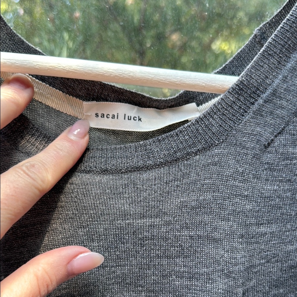 Gray Sacai Luck light Wool Dress - Picture 7 of 12